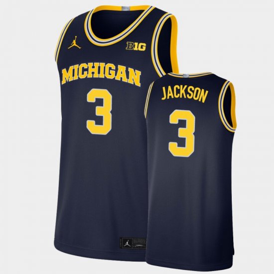 #3 Zeb Jackson Limited Michigan Wolverines Basketball Mens Navy Jersey 655268-137