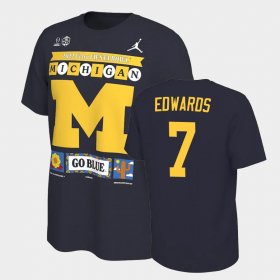 #7 Donovan Edwards College Football Michigan 2022 Fiesta Bowl Men's Navy T-Shirt 132122-292 #7 Donovan Edwards College Football Michigan 2022 Fiesta Bowl Men's Navy T-Shirt 132122-292