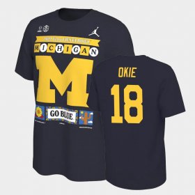 #18 Eyabi Okie College Football Wolverines 2022 Fiesta Bowl Men Navy T-Shirt 417282-523 #18 Eyabi Okie College Football Wolverines 2022 Fiesta Bowl Men Navy T-Shirt 417282-523