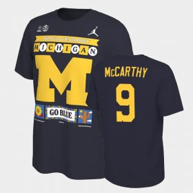 #9 J.J. McCarthy College Football University of Michigan 2022 Fiesta Bowl Men Navy T-Shirt 164588-332 #9 J.J. McCarthy College Football University of Michigan 2022 Fiesta Bowl Men Navy T-Shirt 164588-332