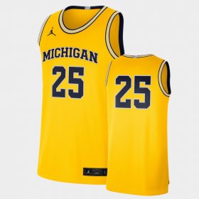 #25 Limited Wolverines Basketball Mens Maize Jersey 281467-188