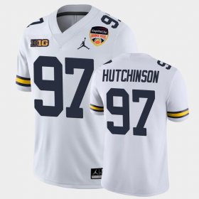 #97 Aidan Hutchinson 2021 Orange Bowl Michigan Wolverines Game Men White Jersey 157552-729