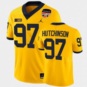 #97 Aidan Hutchinson 2021 Orange Bowl Michigan Playoffs Limited Men's Maize Jersey 532719-489