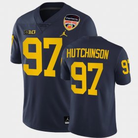 #97 Aidan Hutchinson 2021 Orange Bowl Michigan College Football Playoff Men's Navy Jersey 311847-933