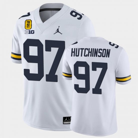 #97 Aidan Hutchinson College Football Wolverines TM 42 Game Men White Jersey 857409-400