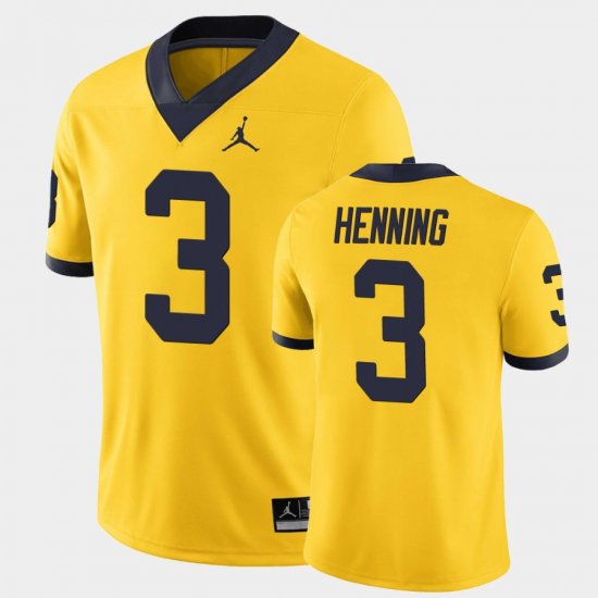 #3 A.J. Henning Game University of Michigan Men Maize Jersey 213752-600