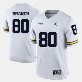 #80 Alan Branch College Football Michigan Men White Jersey 348899-707