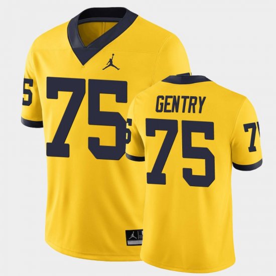 #75 Andrew Gentry Game Michigan Mens Maize Jersey 157602-378