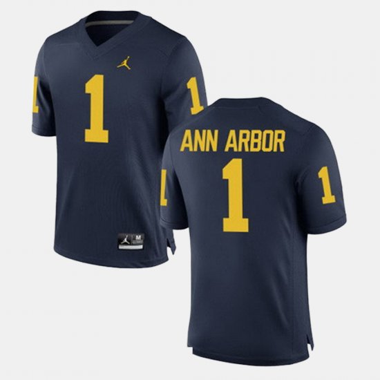 #1 Ann Arbor Alumni Football Game Wolverines Men\'s Navy Jersey 392050-644