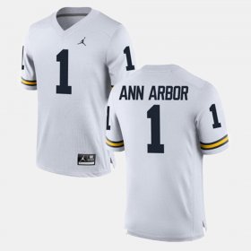 #1 Ann Arbor Alumni Football Game University of Michigan Mens White Jersey 611265-840