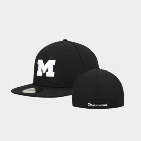 Team Logo Michigan 59FIFTY Fitted Unisex Black White Hat 126108-304