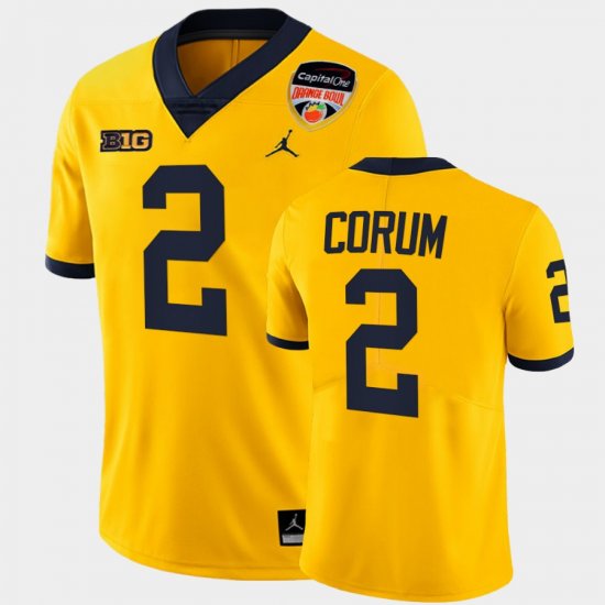 #2 Blake Corum 2021 Orange Bowl Michigan Playoffs Limited Mens Maize Jersey 231454-401