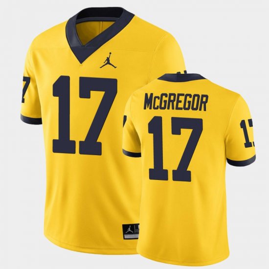 #17 Braiden McGregor Game Michigan Men\'s Maize Jersey 837625-831