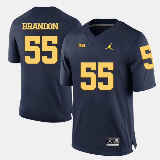 #55 Brandon Graham College Football Michigan Men Navy Blue Jersey 518818-819