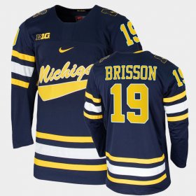 #19 Brendan Brisson College Hockey University of Michigan Replica Men Navy Jersey 977160-433