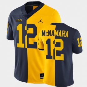 #12 Cade McNamara Split Edition Michigan Wolverines College Football Men Navy Maize Jersey 180808-584