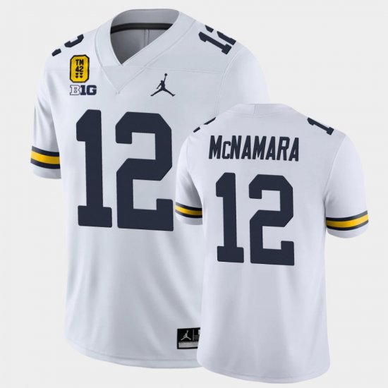 #12 Cade McNamara College Football Michigan Wolverines TM 42 Game Men\'s White Jersey 821668-505