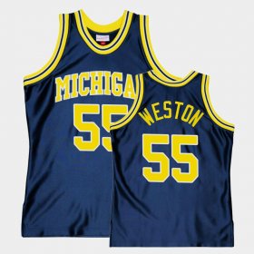 #55 Cameron Weston Throwback Michigan Alumni Basketball Men's Navy Jersey 383784-768