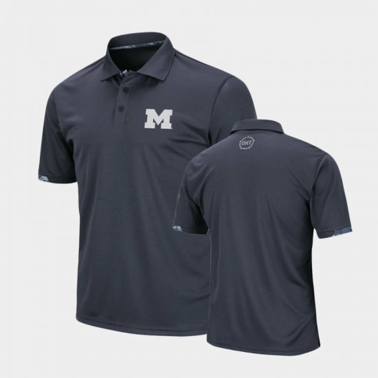 OHT Military Appreciation Michigan Wolverines Digital Camo Men Charcoal Polo 920898-809