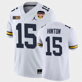 #15 Christopher Hinton 2021 Orange Bowl Wolverines Game Men White Jersey 435036-891