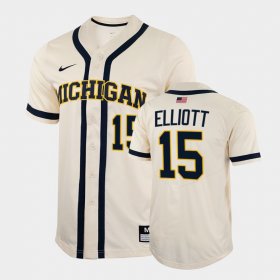 #15 Clark Elliott College Baseball Michigan Wolverines 2022 Full-Button Men's White Jersey 457886-825 #15 Clark Elliott College Baseball Michigan Wolverines 2022 Full-Button Men's White Jersey 457886-825