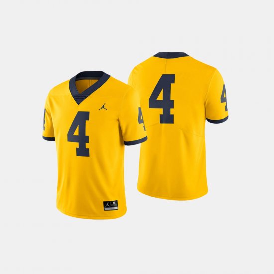 #4 College Football Michigan Mens Maize Jersey 258247-297