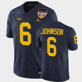 #6 Cornelius Johnson 2021 Orange Bowl Michigan Wolverines College Football Playoff Men Navy Jersey 934676-656