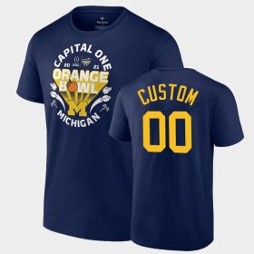 #00 Custom 2021 Orange Bowl Michigan CFP Mens Navy T-Shirt 944261-466 #00 Custom 2021 Orange Bowl Michigan CFP Mens Navy T-Shirt 944261-466