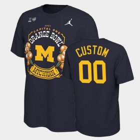 #00 Custom 2021 Orange Bowl Wolverines Locker Room Men's Navy T-Shirt 223956-592 #00 Custom 2021 Orange Bowl Wolverines Locker Room Men's Navy T-Shirt 223956-592