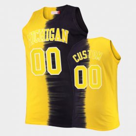 #00 Custom College Basketball Michigan Classic Tie-Dye Color Crash Men Navy Maize Jersey 469104-455 #00 Custom College Basketball Michigan Classic Tie-Dye Color Crash Men Navy Maize Jersey 469104-455
