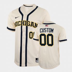 #00 Custom College Baseball University of Michigan 2022 Full-Button Men's White Jersey 724985-554 #00 Custom College Baseball University of Michigan 2022 Full-Button Men's White Jersey 724985-554