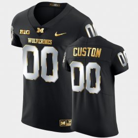 #00 Custom Golden Edition Michigan Wolverines 2021-22 Elite Football Men's Black Jersey 185417-660 #00 Custom Golden Edition Michigan Wolverines 2021-22 Elite Football Men's Black Jersey 185417-660