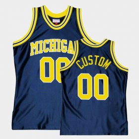 #00 Custom Throwback Michigan College Basketball Men Navy Jersey 738810-605 #00 Custom Throwback Michigan College Basketball Men Navy Jersey 738810-605