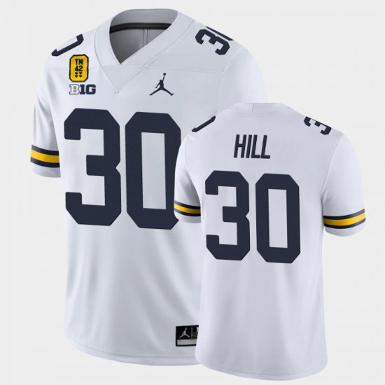 #30 Daxton Hill College Football Michigan Wolverines TM 42 Game Men\'s White Jersey 445477-157