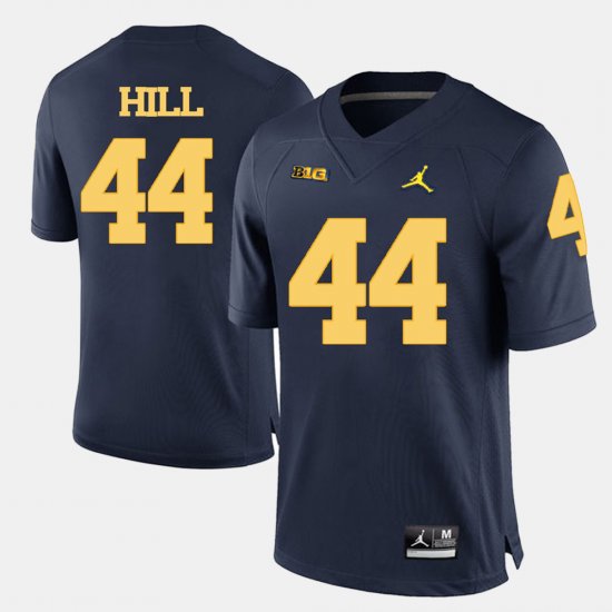 #44 Delano Hill College Football Michigan Men\'s Navy Blue Jersey 342929-793