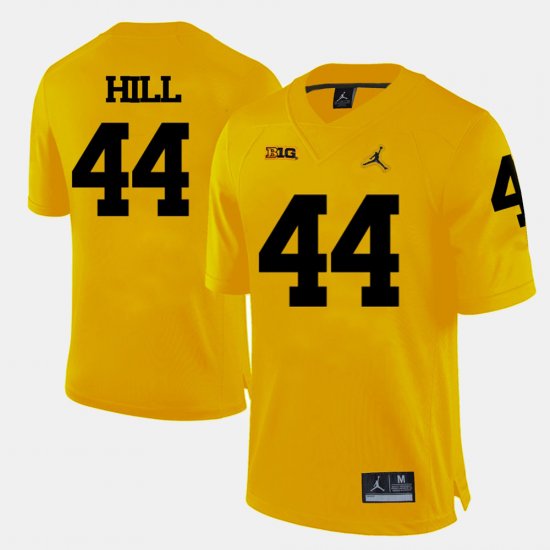 #44 Delano Hill College Football University of Michigan Men\'s Yellow Jersey 842159-424