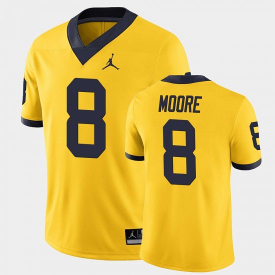 #8 Derrick Moore Game Michigan Wolverines Mens Maize Jersey 268337-916