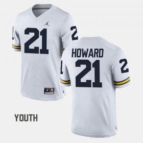 #21 desmond Howard College Football Michigan Youth White Jersey 513009-884