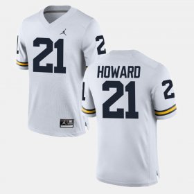 #21 desmond Howard College Football Michigan Men's White Jersey 513328-246