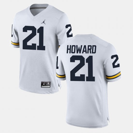 #21 desmond Howard College Football Michigan Men\'s White Jersey 513328-246