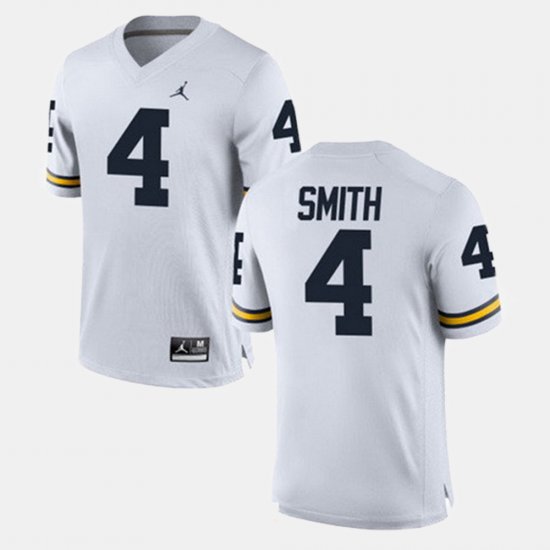 #4 De\'Veon Smith Alumni Football Game Michigan Men White Jersey 133251-786