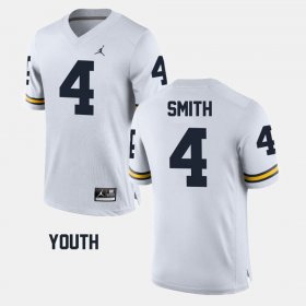 #4 De'Veon Smith College Football Michigan Youth White Jersey 959931-929