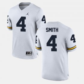 #4 De'Veon Smith College Football Michigan Men's White Jersey 819081-542