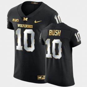 #10 Devin Bush Golden Edition Michigan Alumni Men's Black Jersey 460892-232