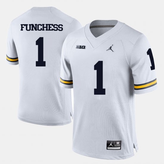 #1 Devin Funchess College Football Michigan Men\'s White Jersey 733321-933