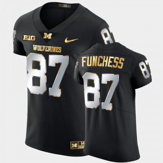 #87 Devin Funchess Golden Edition Michigan Alumni Men Black Jersey 215221-942