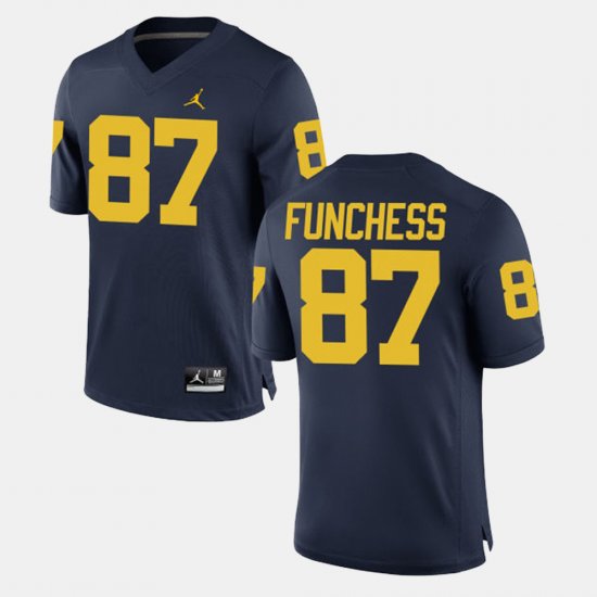 #87 Dominique Funchess Alumni Football Game Michigan Wolverines Mens Navy Jersey 551556-558