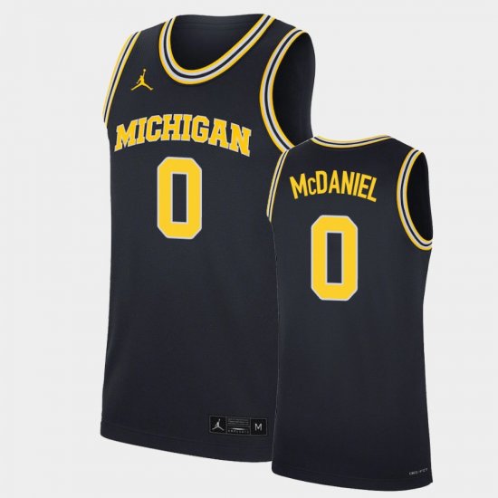 #0 Dug McDaniel Replica Michigan Mens Navy Jersey 161398-445