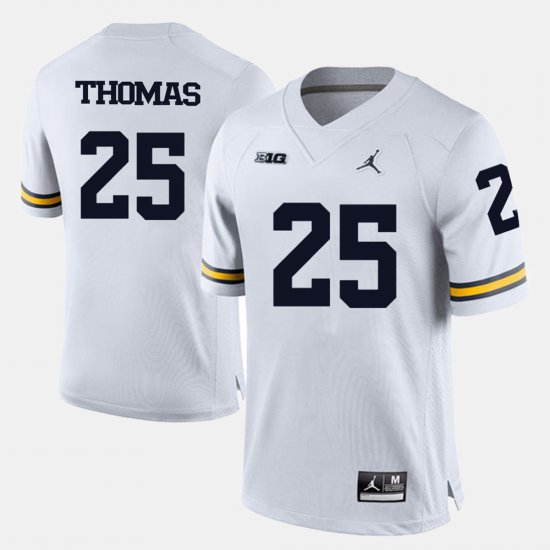 #25 Dymonte Thomas College Football Michigan Wolverines Men White Jersey 852900-403