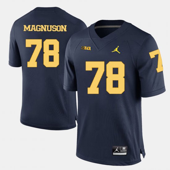 #78 Erik Magnuson College Football Michigan Wolverines Men\'s Navy Blue Jersey 969071-391